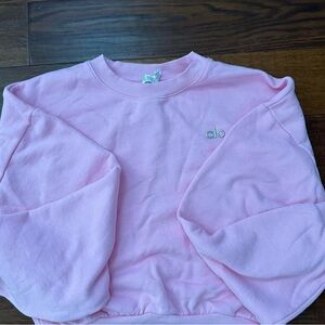 ALO Yoga Light Pink Pullover CROPPED